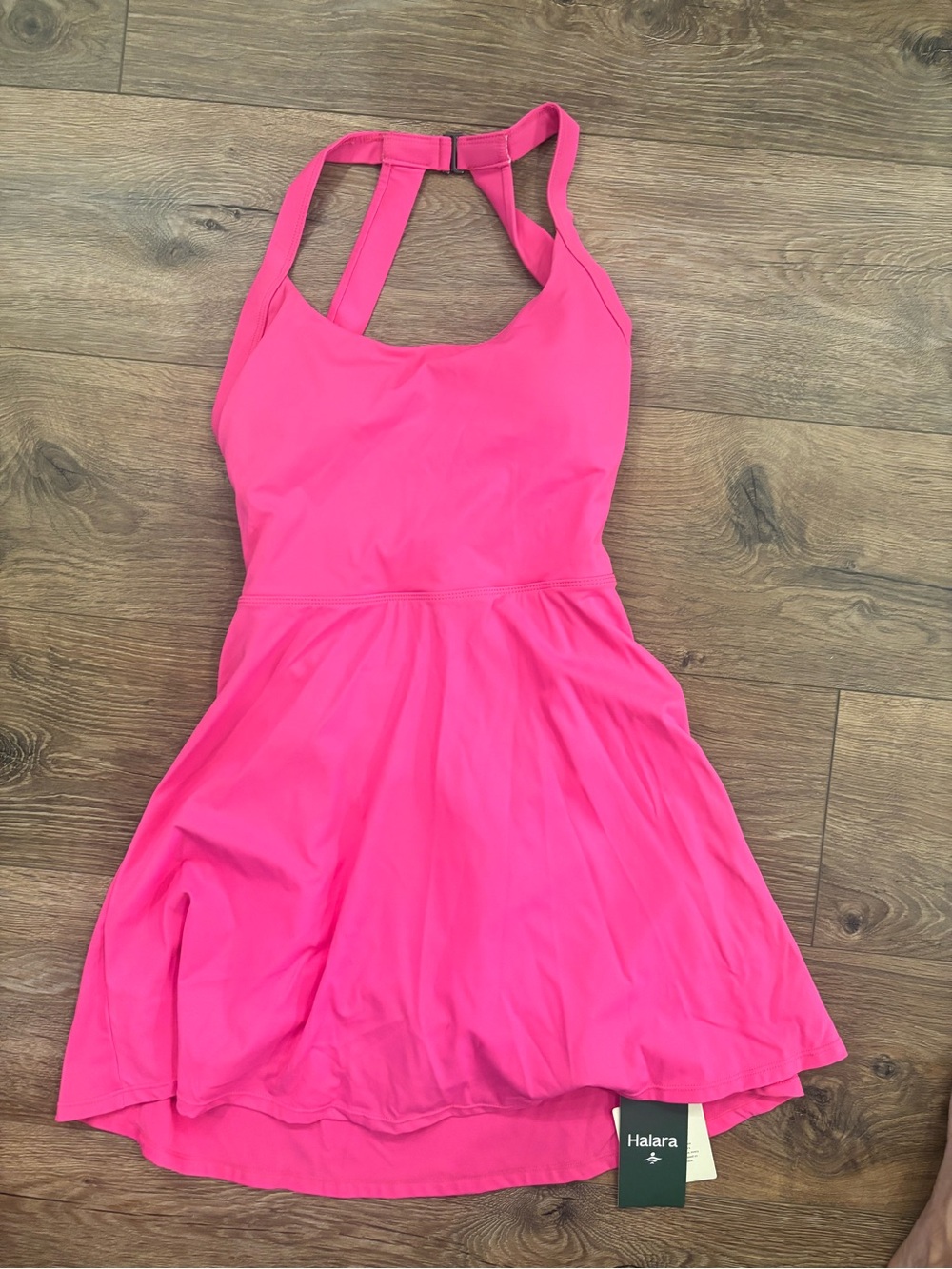 Halara SoftlyZero Airy Backless Twisted 2-in-1 Exercise Dress Pink Size XS New